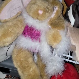 Build a bear rabbit Sequin outfit ballet slippers boa